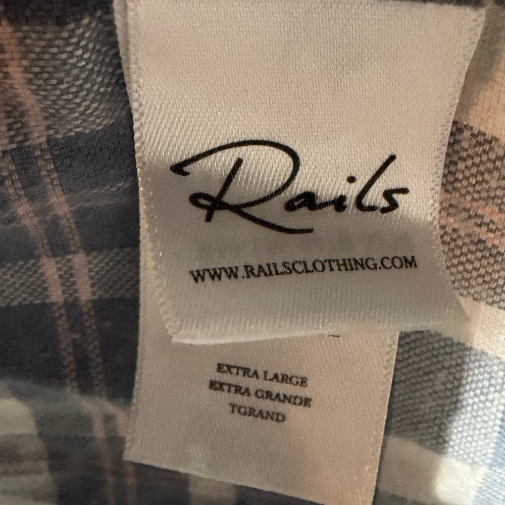 Rails Men's Blue and White Checkered Shirt Jacket Size XL - Picture 6 of 7